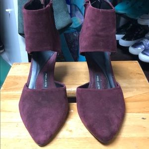 Anthropologie Pied Justice suede burgundy wedge 37
